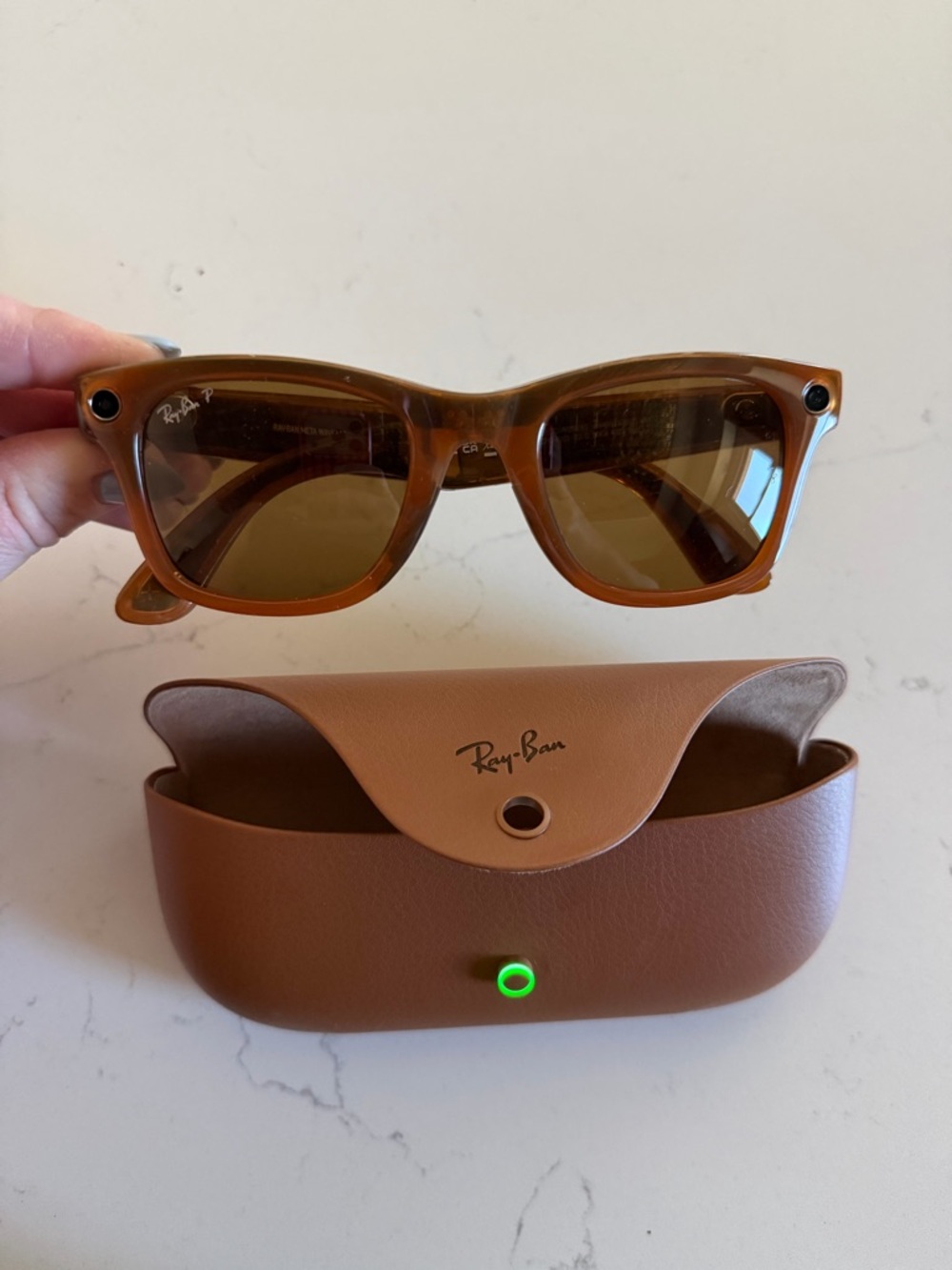 Ray-Ban Brown Wayfarer Meta Sunglasses